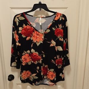 Floral Tunic-style Top 1X